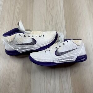 Nike Kobe AD Mens White Purple-Black 2017 Mid Baseline Basketball Shoes Size 11